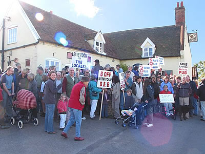 The village protests against plans for the Ship